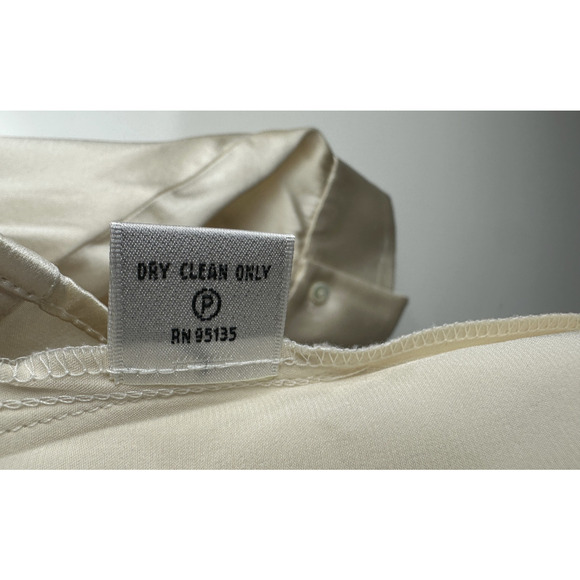 Lafayette 148 New York Silk Blouse Ivory Champagne LS Button Front Plus Size 20 - Picture 11 of 14